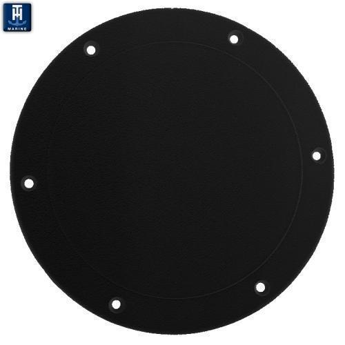 T-H Marine Boat Deck Plate, 5-5/8 in Outer Diameter, Matte Black - SDP-1-DP