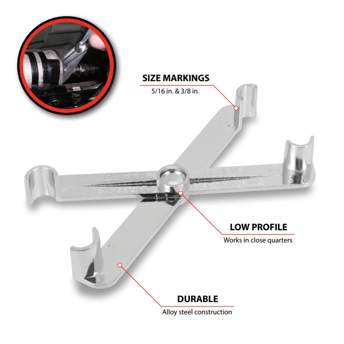 Performance Tool Fuel Line Disconnect Tool, 5/16 in/3/8 in - W83114