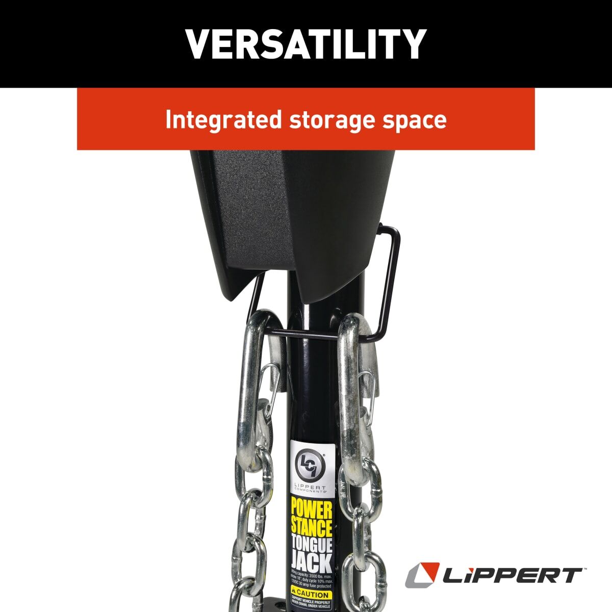 Lippert Trailer Tongue Jack, 3500 lb Capacity, 18 in Travel, Black - 813748