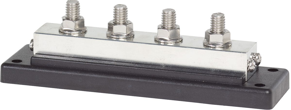Blue Sea Busbar, 4 Stud Terminal/4 Screw Terminal, 300 V AC/48 V DC, 545 amp AC/600 amp DC - 2104-BSS