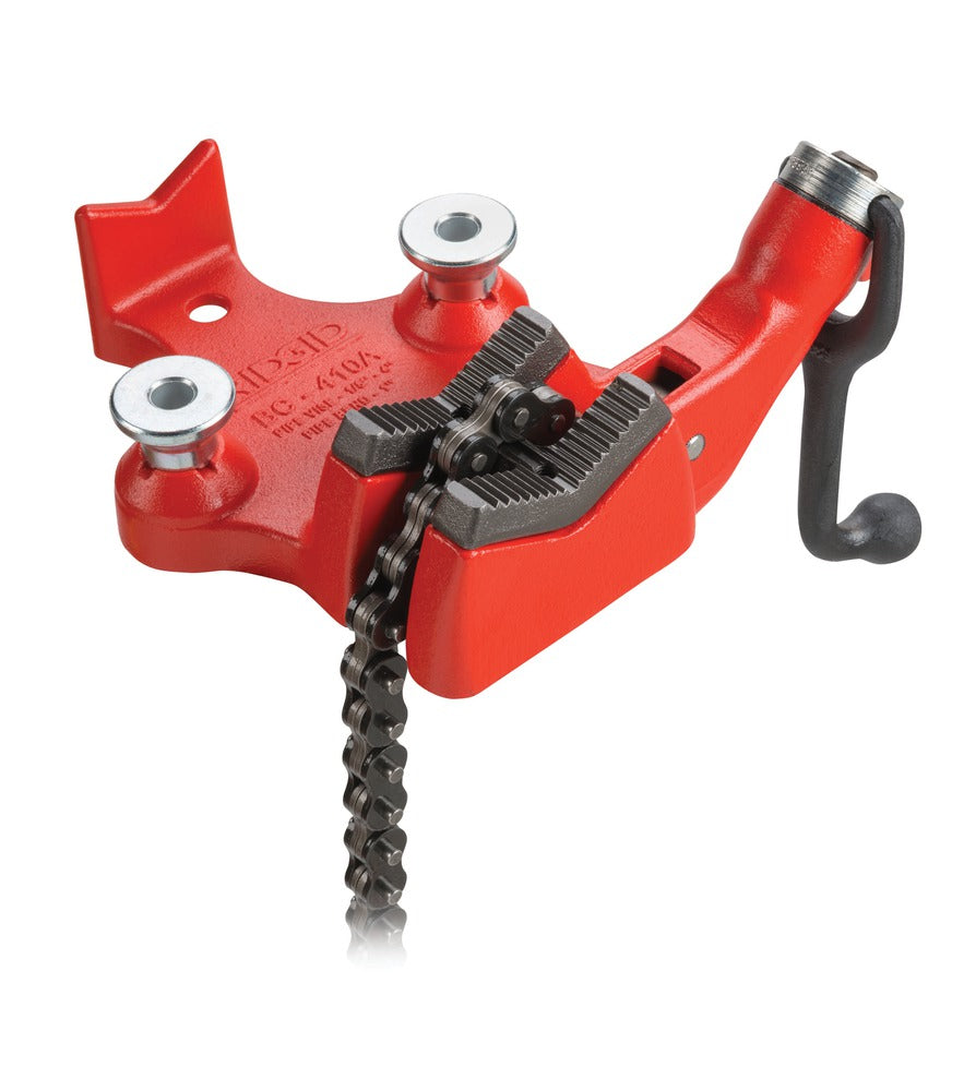 Ridgid Pipe Vise, BC410A, 1/8 in to 4 in Pipe Capacity, Red - 40195