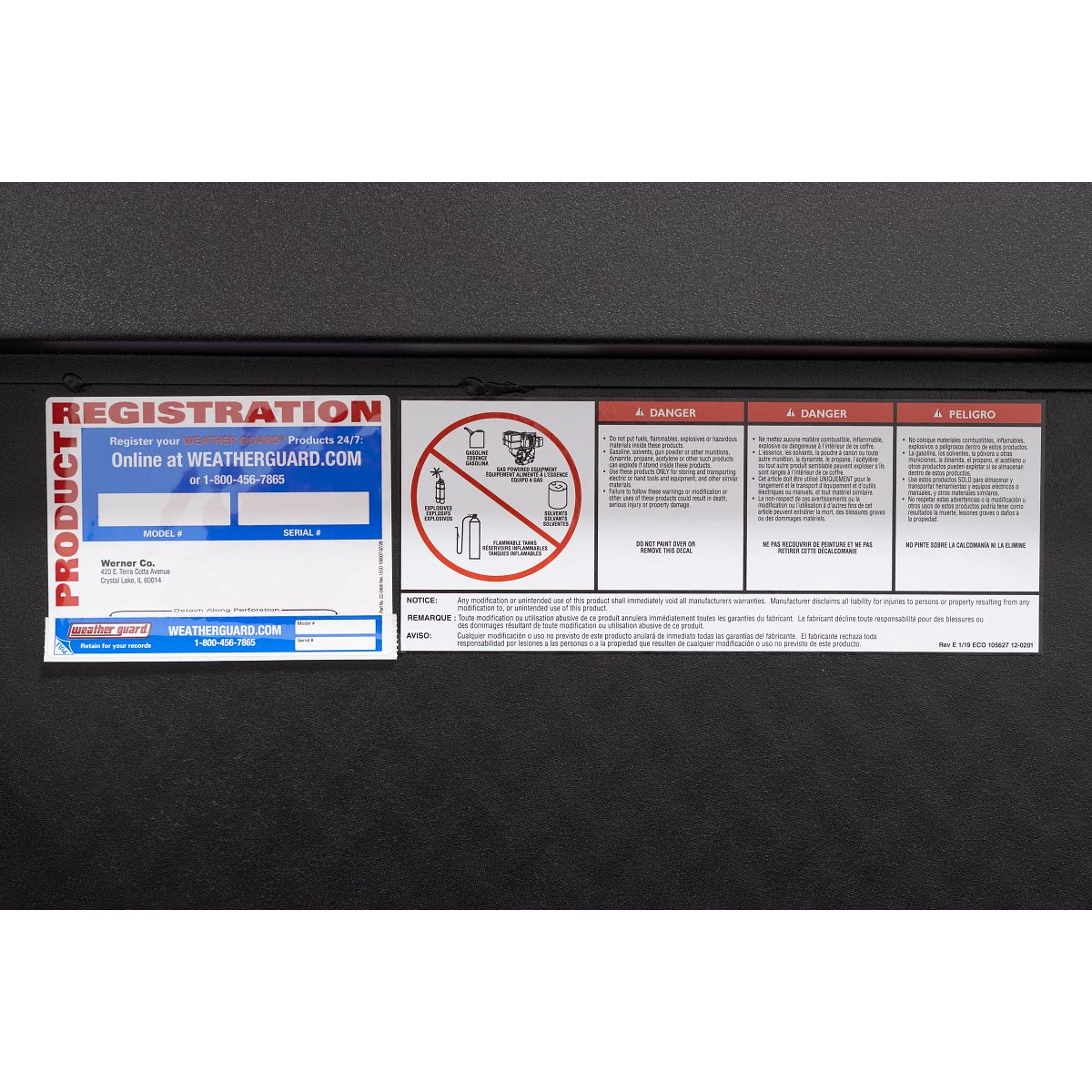 Weather Guard Tool Box, Textured Matte Black, Aluminum, 41 in Length x 17 in Width x 13 in Height - 180-52-04