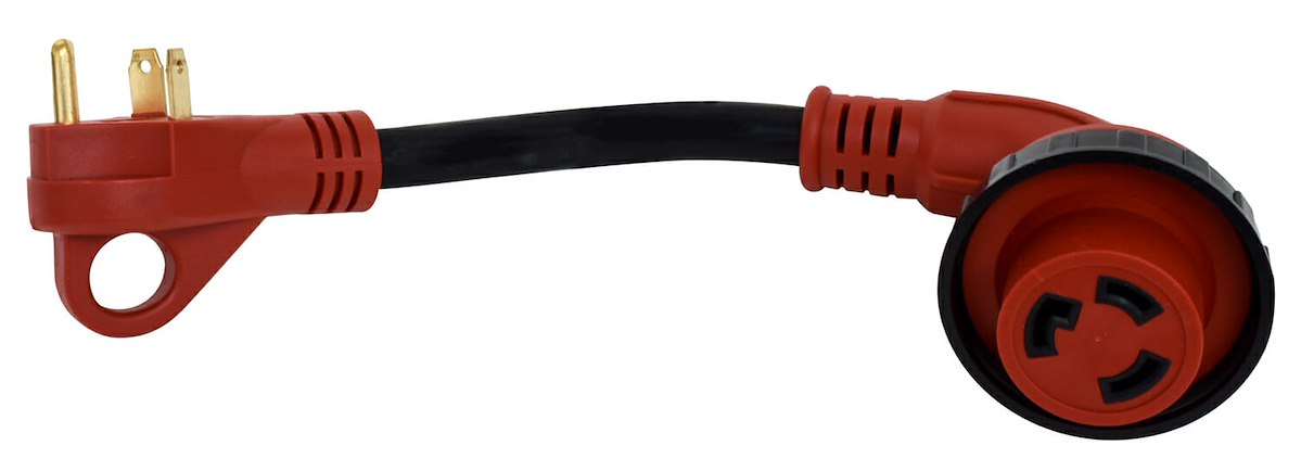 Valterra Power Cord Adapter, 30 amp Male To 30 amp Female, 30 amp, 90 degree Female Locking Connectors - A10-3030D90