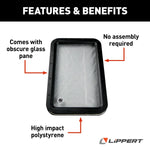 Lippert Entry Door Window Frame, 12 in Width x 21 in Height, Black - 363370