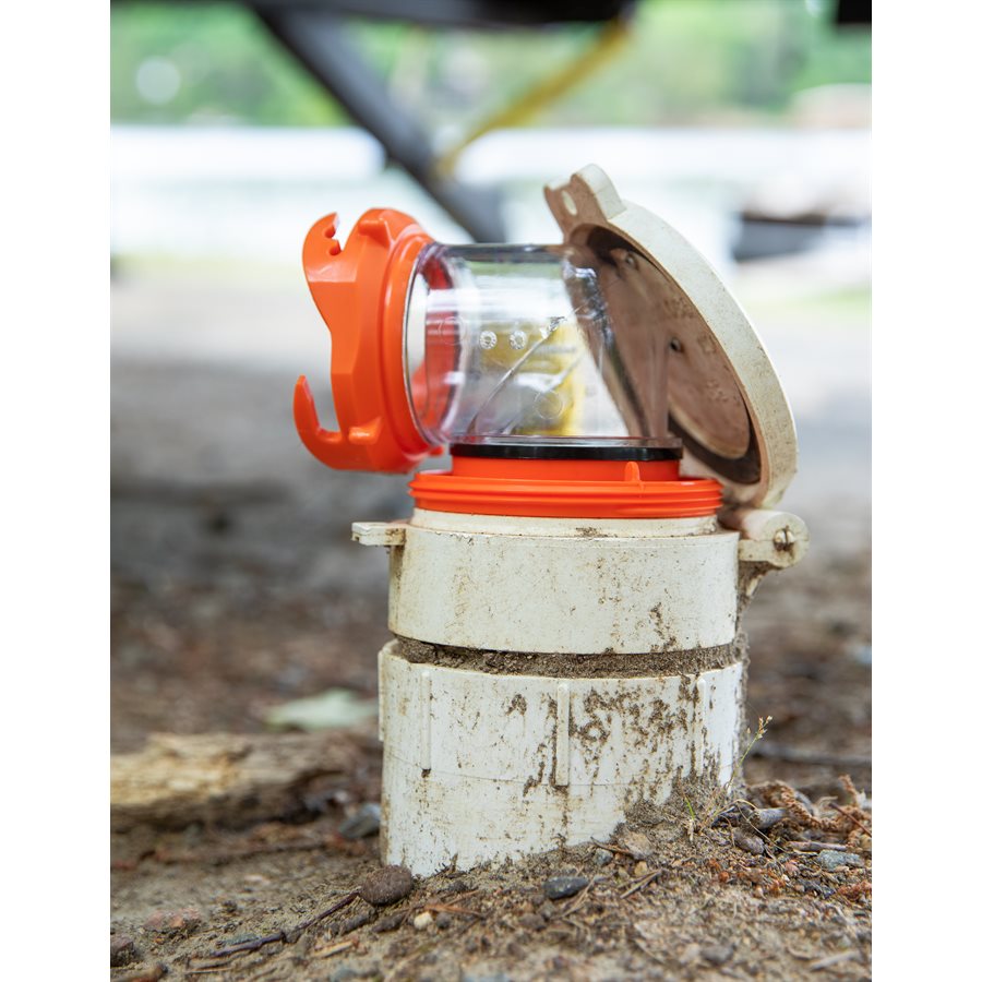 Camco Sewer Hose Connector, Translucent Bayonet Elbow Fitting With 4-in-1 Adapter - 39736