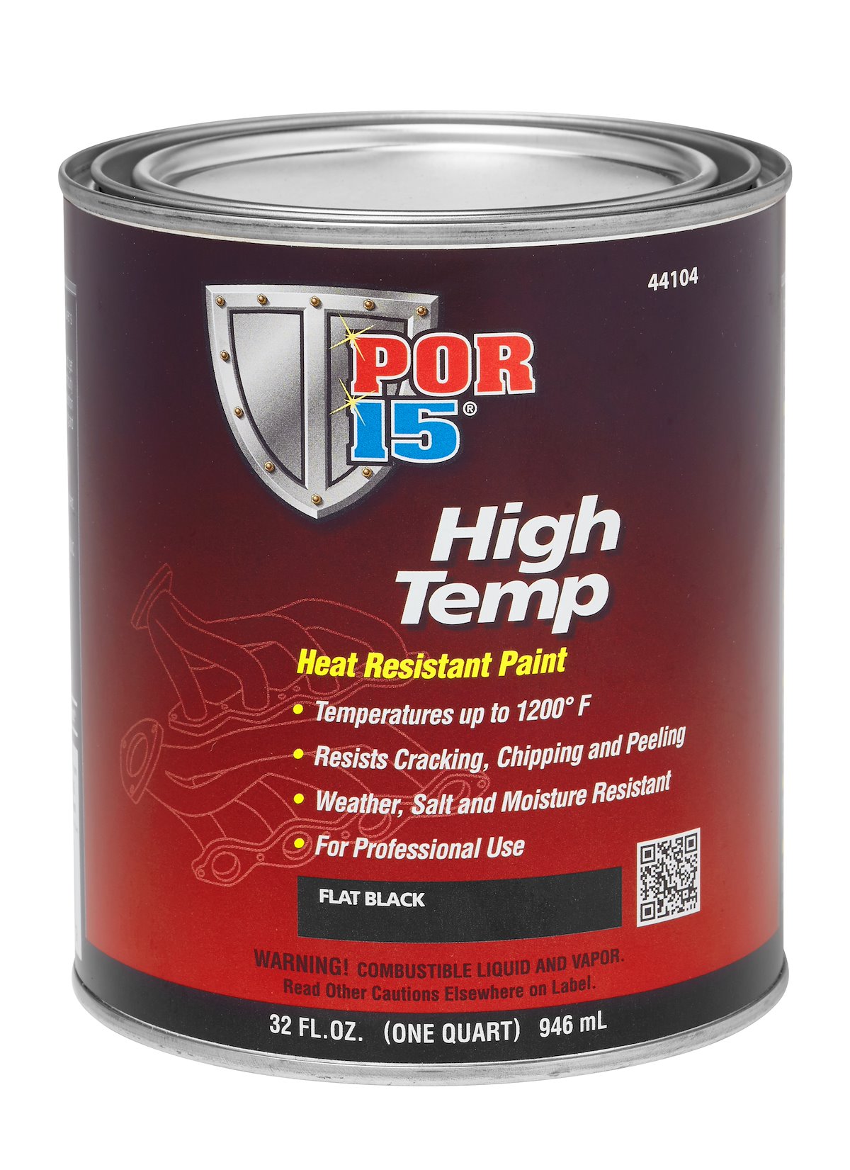Por 15 Paint, Flat Black, 1 qt - 44104