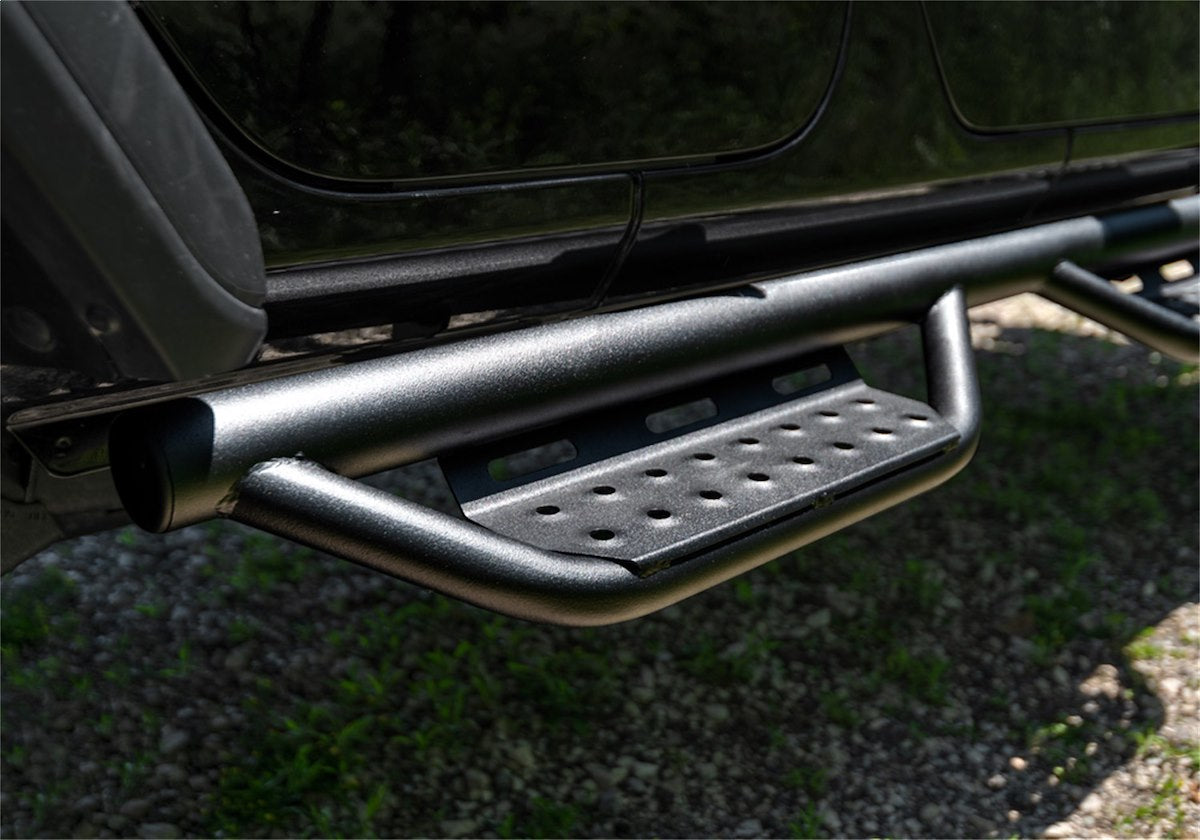 N-Fab Nerf Bar, RS Series, 2 in Round Bent, Black Textured Powder Coated - 518416612
