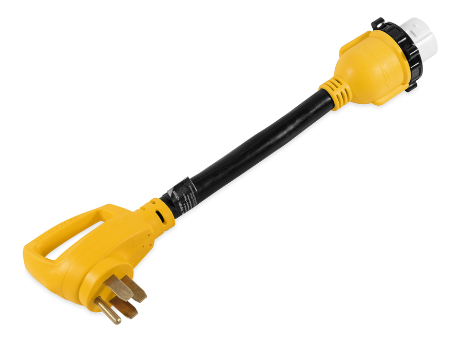 Camco Power Cord Adapter, 50 amp Male To 50 amp Female, 50 amp, 18 in Length - 55552