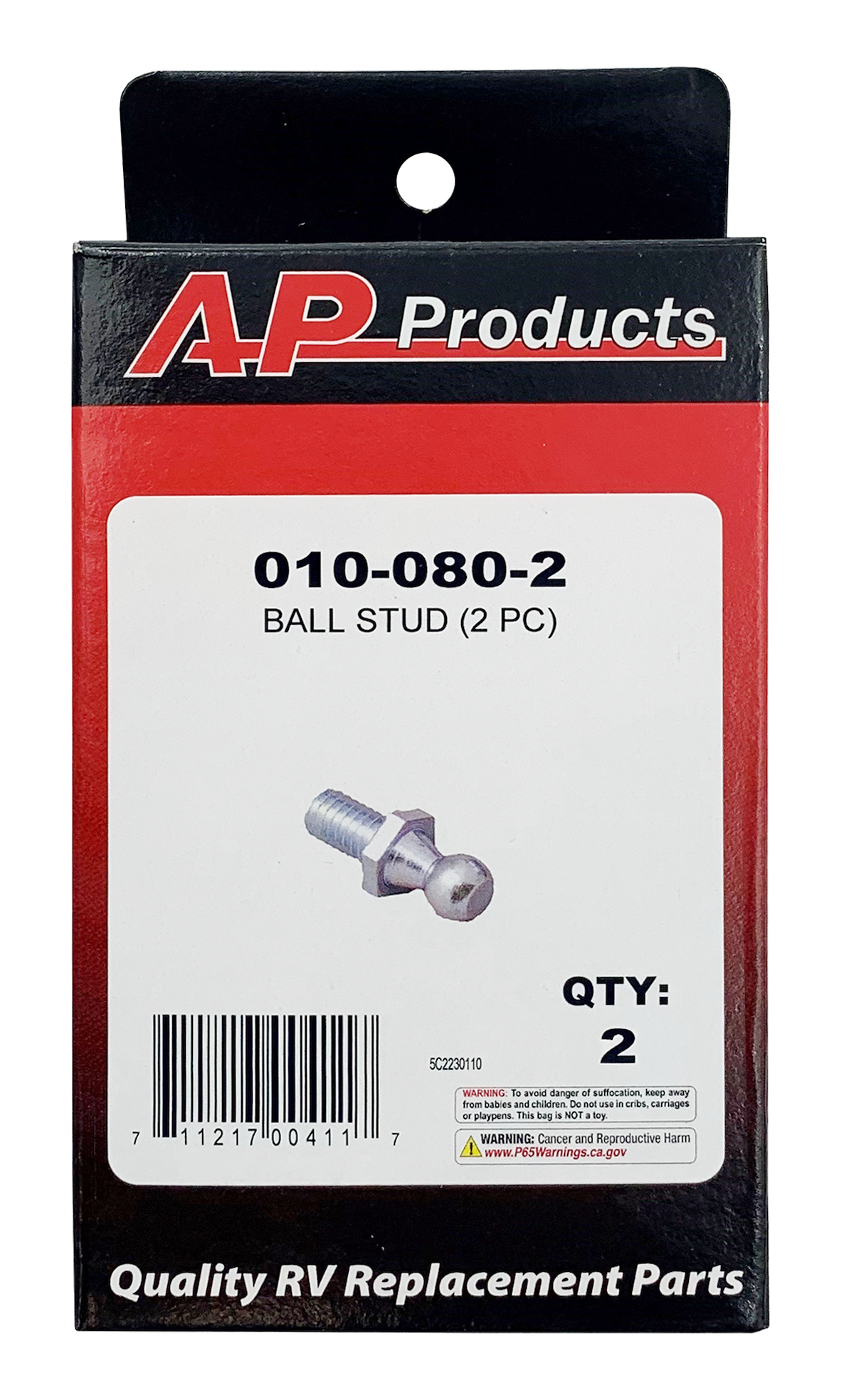 AP Products Multi Purpose Lift Support Ball Stud, 10 Millimeter, Set Of 2 - 010-080-2