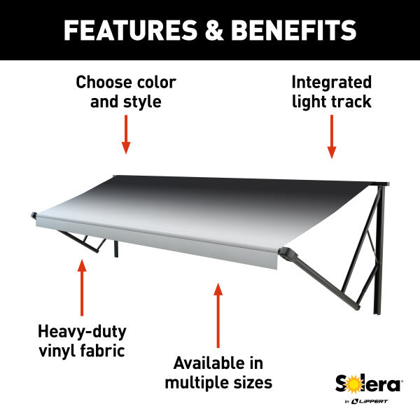 Lippert Awning, 21 ft Length x 8 ft Extension, Black Fade, Black Weather Guard - V000211531