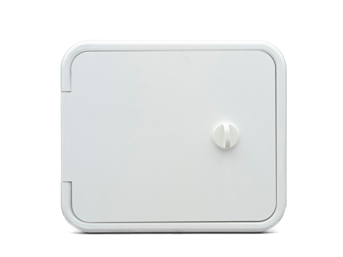 B&B Molders Access Door, 4-3/4 in Height x 5-7/8 in Width Cutout, 6-1/2 in Height x 7-5/8 in Width Overall, Polar White - 94302