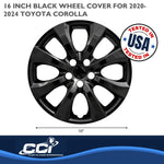 Coast2Coast Wheel Cover, 16 in, Painted Glossy Black, Set Of 4 - IWC54216BLK