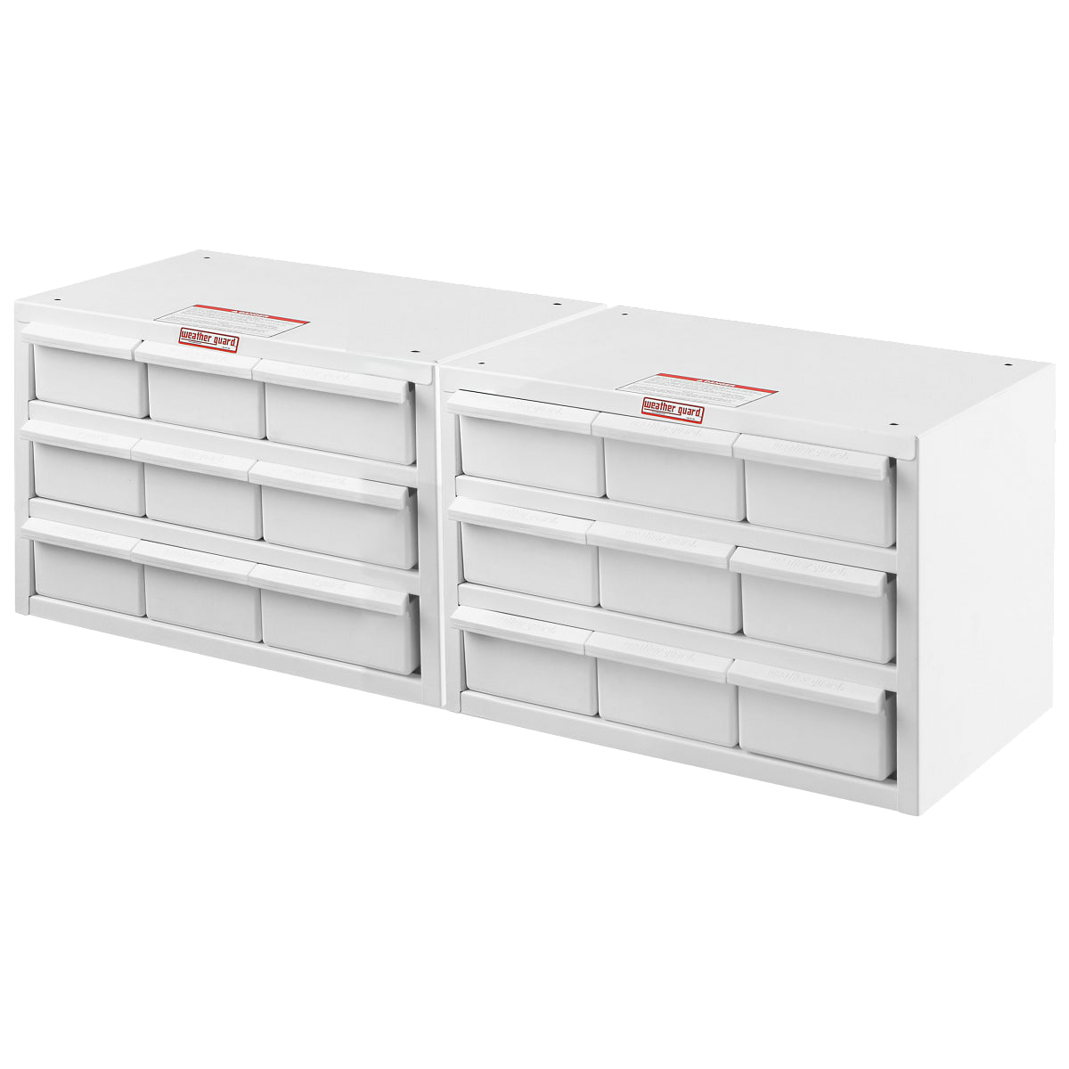 Weather Guard Van Storage System Cabinet, 34 in Width x 12 in Height x 12 in Depth, 3 Shelves, 18 Drawers - 9918-3-03