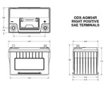 Odyssey Battery Battery, Extreme Series, 34 Group Size, 12 V - ODX-AGM34R