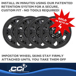Coast2Coast Wheel Skin, 16 in, 6 Holes, Gloss Black, Set Of 4 - IMP69BLKN