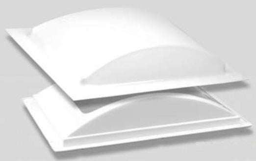Specialty Recreation Skylight, 1-1/2 in High Bubble Type Dome, For 22 in Length x 14 in Width Opening, Outer White, Set Of 2 - K1422WLP