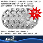 Coast2Coast Wheel Cover, 16 in, 5 Split Spoke, Set Of 4 - IWC54316S