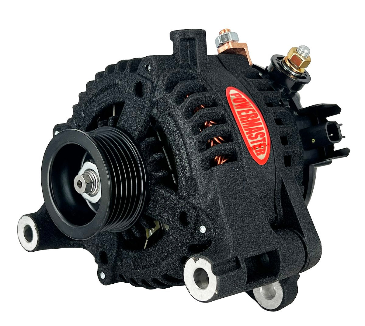 Powermaster Alternator/Generator, 6-Grove Pulley, 180 amp, Black - 851584WS