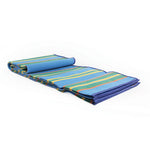 Camco Patio Mat, 6-1/2 ft Length x 5 ft Width, Blue/Green Stripe - 42805