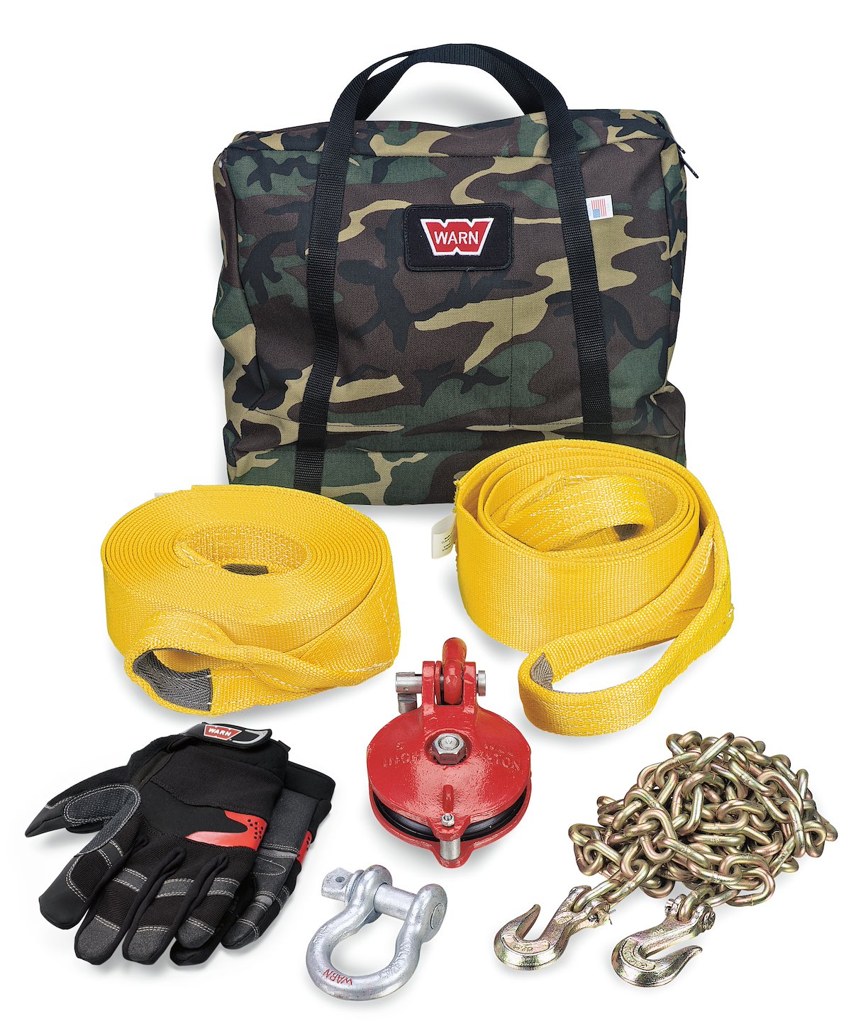 Warn Winch Rigging Kit, 3/4 in D-Shackle, 30 ft Recovery Strap, 10 ft Choker Chain - 29460
