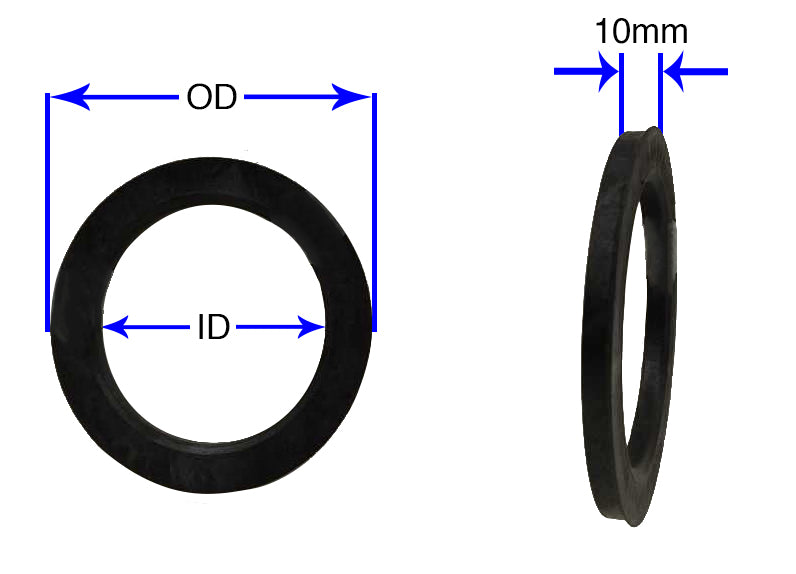 Coyote Wheel Accessories Wheel Hub Centric Ring, 78.1 Millimeter Inside Diameter, 106 Millimeter Outside Diameter, Black, Set Of 4 - 106-7810