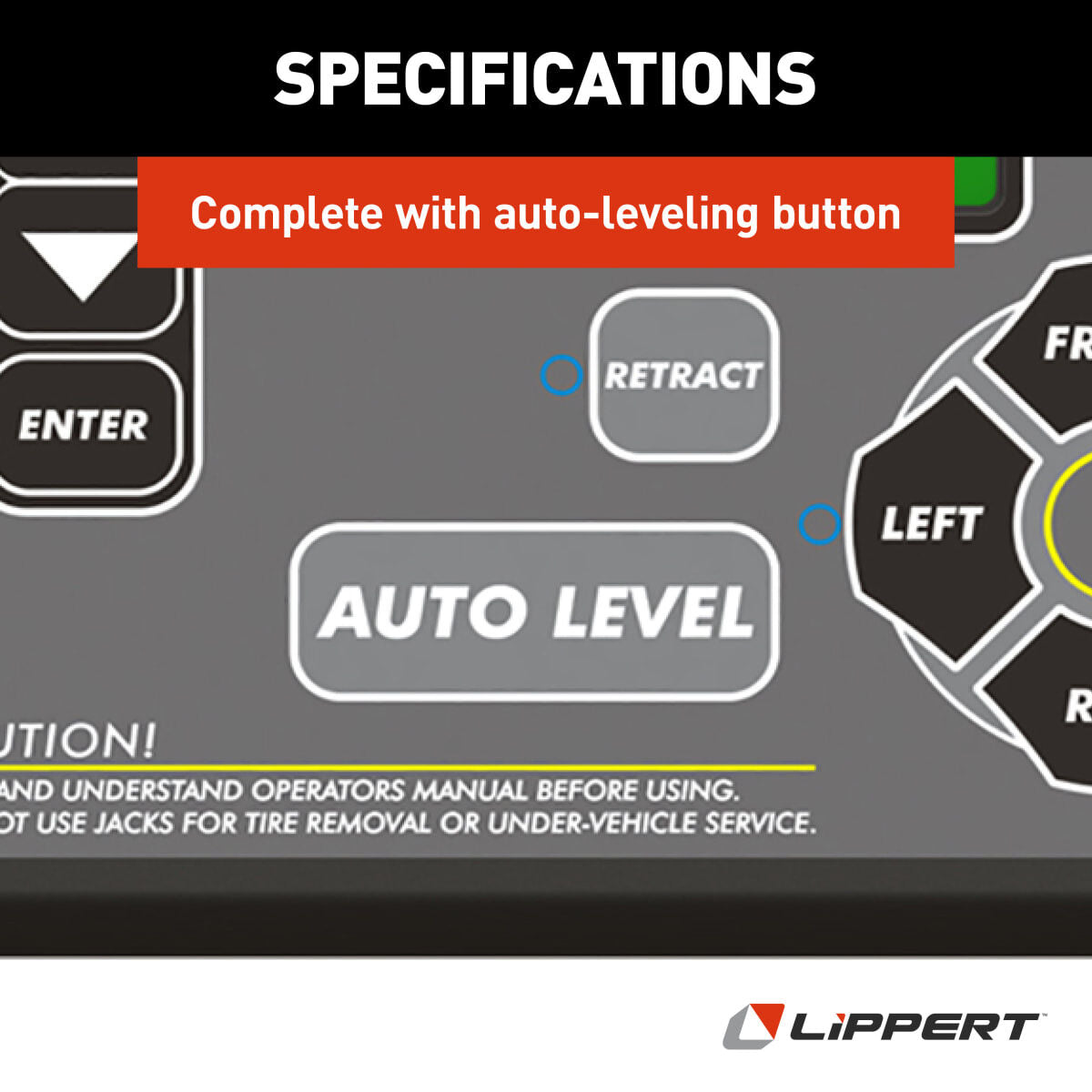 Lippert Leveling System Touchpad, Black And Gray, 3.6 in Length x 5 in Width - 421484