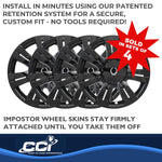 Coast2Coast Wheel Skin, 18 in, 7 Double Spokes, Gloss Black, Set Of 4 - IWCIMP357BLK
