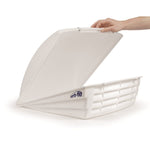 Camco Roof Vent Cover, For 14 in x 14 in Vents, 22-1/2 in Length x 20 in Width x 9 in Height, White - 40421