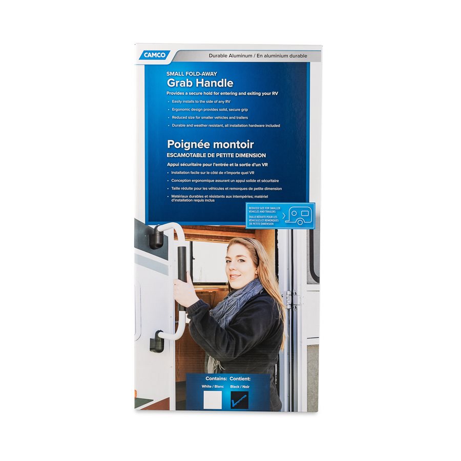 Camco Exterior Grab Bar, Black, Aluminum - 42197