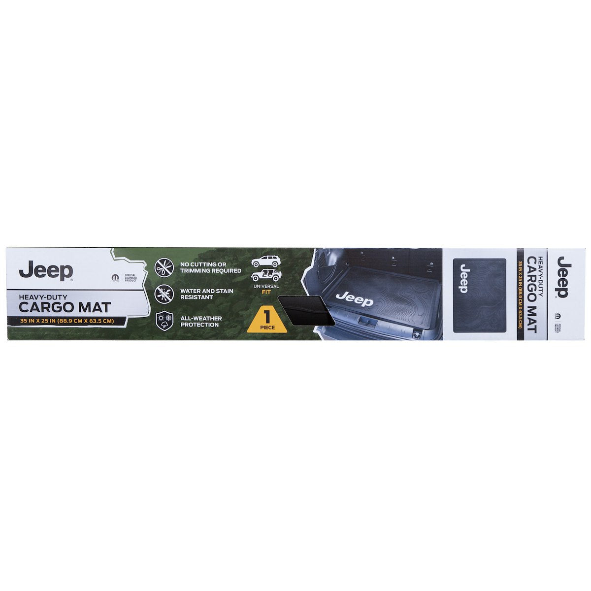 Plasticolor Cargo Area Liner, Black With White Jeep Logo, 35 in Length x 25 in Width, 1 Piece - 001806R01