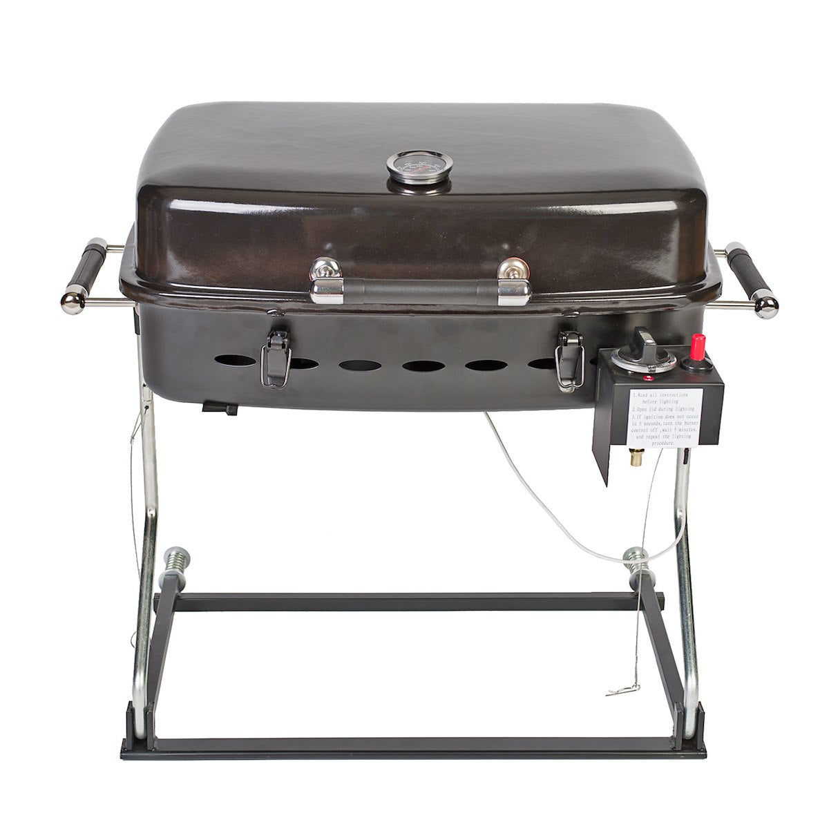 Faulkner Barbeque Grill, 12000 BTU, 21.8 in Height x 23.6 in Width x 17.1 in Depth On Ground, Black - 51307
