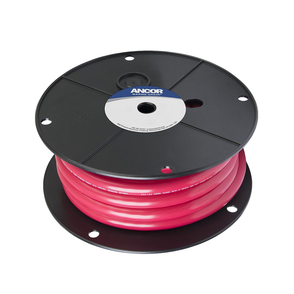 Ancor Battery Cable, Red Positive, 25 ft Spool, 4/0 Gauge Auxiliary Wire - 119502