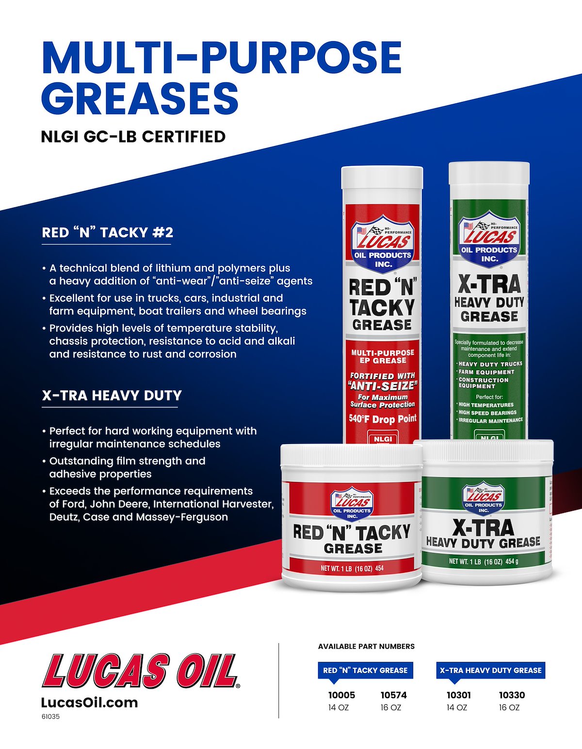Lucas Oil Multi Purpose Grease, 14.5 oz Tube - 10301