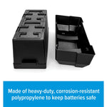 Camco Battery Box, Fits Two 6V Group GC2 Batteries Or Two 12V Group 24/24M Batteries, With 2 Tie Down Straps And 4 Strap Clamps With Screws - 55374