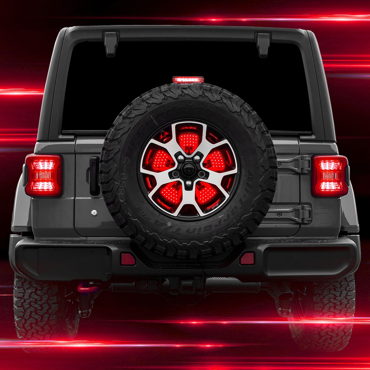 XK Glow Spare Tire Brake Light, Red/White Bulbs, LED, 4 Pin Trailer Plug Or Hard Wire Into Tail Lights - XK041019