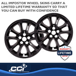 Coast2Coast Wheel Skin, 17 in, 5 Double Spokes, Gloss Black, Set Of 4 - IMP471BLK