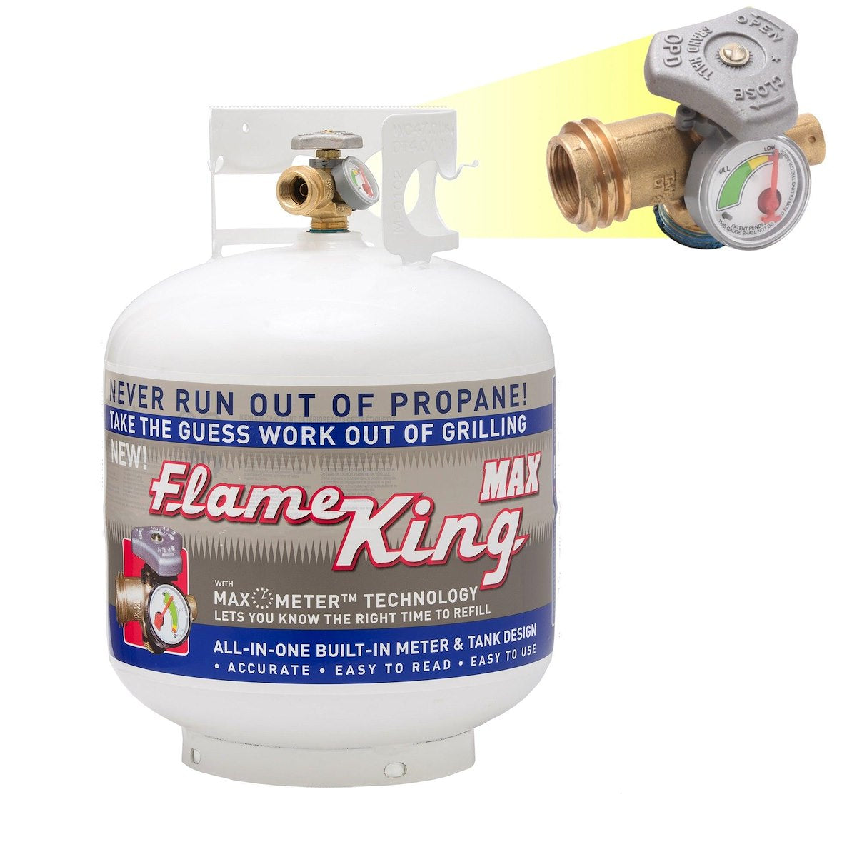Flame King Propane Tank, 20 lb Capacity, 17.8 in Height x 12.3 in Diameter, 6.5 in Collar Diameter - YSN230
