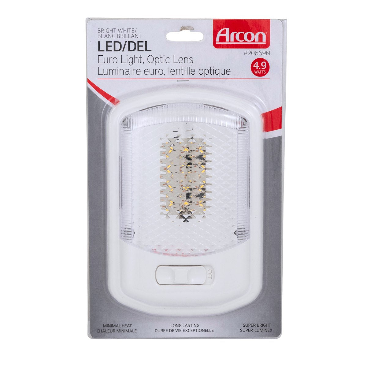 Arcon Interior Light - LED, 7-1/4 in Length x 4.95 in Width, Bright White SMD LED, 12 V - 20669N