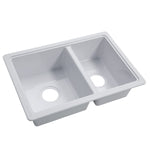 Lippert Sink, Double Kitchen Sink For 25 in x 17 in Basin, 23.94 in x 16.44 in Opening, White - 809030