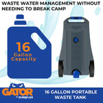 Duraflex Portable Waste Holding Tank, 16 gal, 39.43 in Length x 24.27 in Width x 12.8 in Height, 2 Wheel Design - 21901G