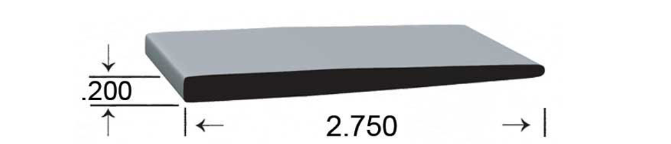 Clean Seal Slide Out Seal, 2-3/4 in Width x 1/4 in Thickness x 50 ft Length, Black, With 3M  Heat Activated Acrylic Foam Tape - 2877ST-50