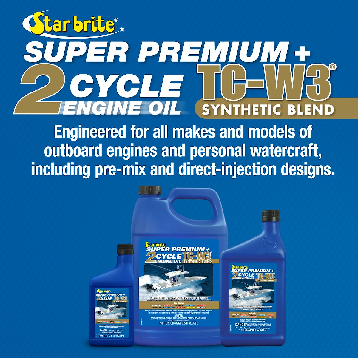 Star Brite Oil, Used For 2-Stroke Engines, 1 gal Jug - 19200