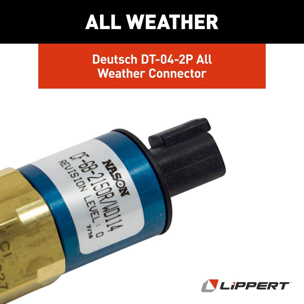 Lippert Leveling System Hydraulic Pressure Switch, With Deutsch DT-04-2P All Weather Connector - 142927