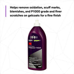 3M Marine Wax, Removes P1000 And Finer Scratches On Gelcoat/Restores High Gloss, 32 oz Bottle - 30344