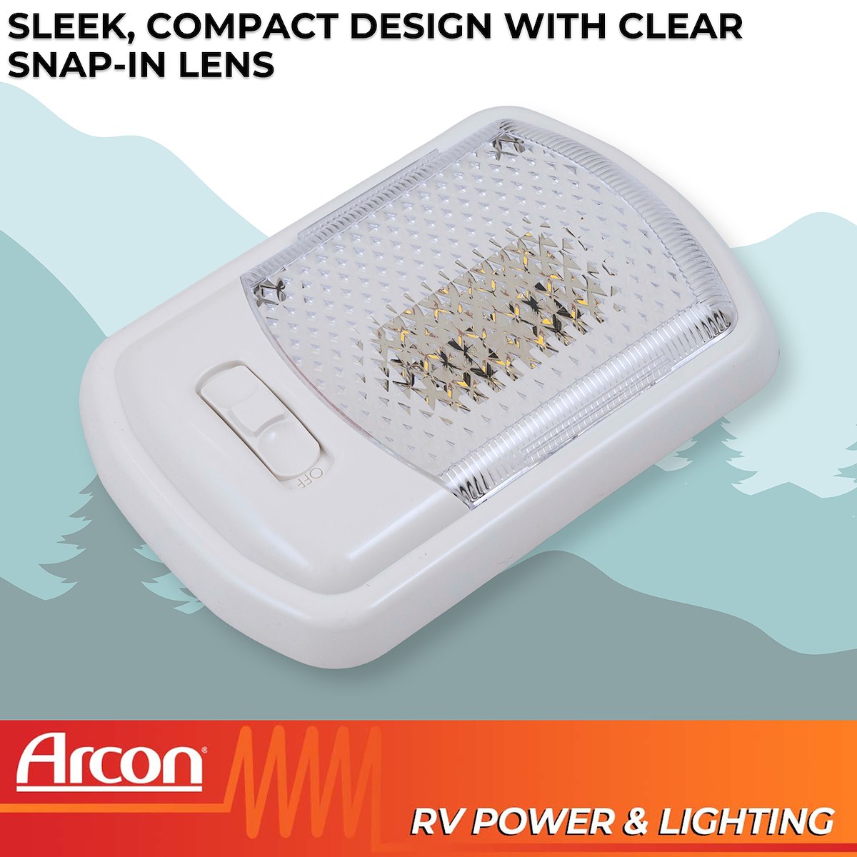 Arcon Interior Light - LED, 7-1/4 in Length x 4.95 in Width, Soft White SMD LED, 12 V - 20711N