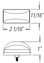 Optronics Clearance Light, MC95 SERIES, Incandescent, 2-1/16 in Length x 11/16 in Width x 1 in Depth - MC95AS