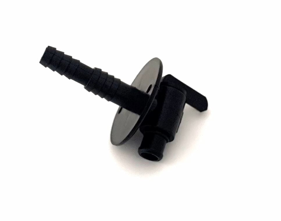 JR Products Drain Petcock, Fits 3/8 in To- 1/2 in Barbs, Black - 04-62415