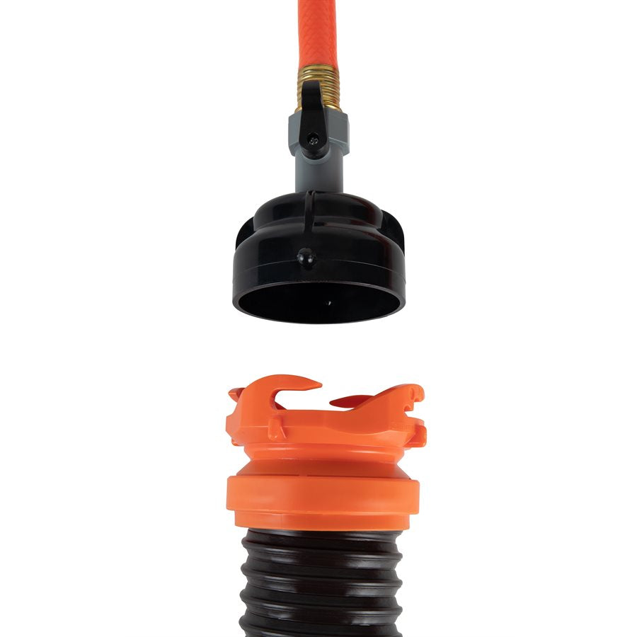 Camco Waste Water Hose, 10 ft Length, 5/8 in Inside Diameter, With 3 in Bayonet Fitting Rinse Cap - 22999