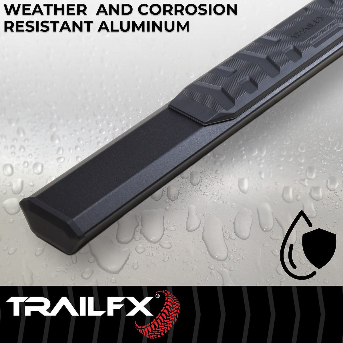TrailFX Nerf Bar, TrailFX A4 Series, 4-1/2 in Hexagonal Straight, Titanium Black - AL4012B