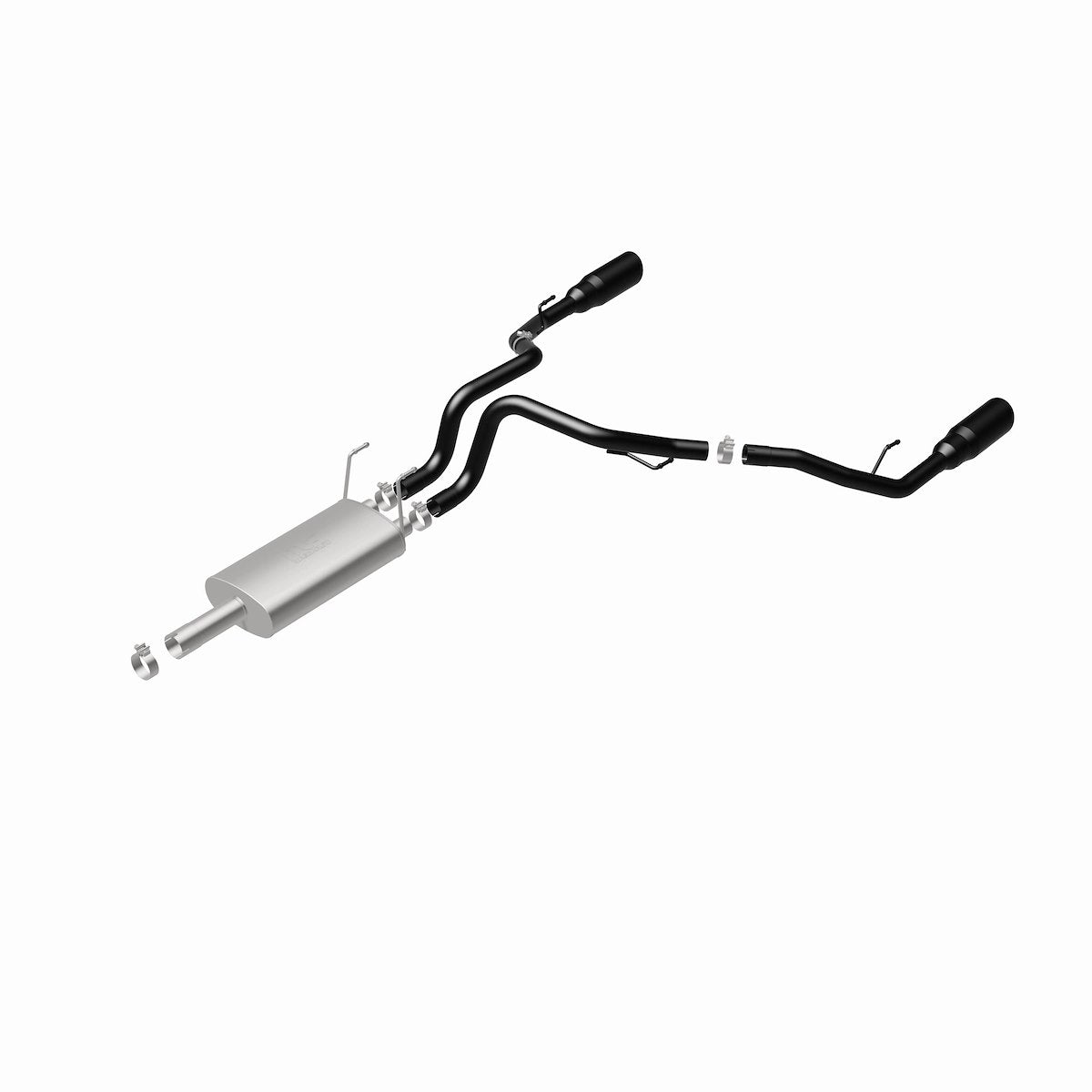 MagnaFlow Exhaust System Kit, Stainless Steel, 3 in Pipe Diameter, 5 in Black Stainless Steel Tips - 15363